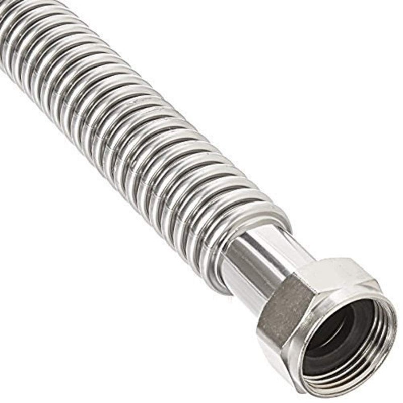 EZ-Fluid 15" x 3/4-Inch FIP x 3/4-Inch FIP Corrugated Flexible Stainless Steel Water Heater Connector Supply Line for Female Iron Water Pipes Fitting,15-Inch (1-Pc) - Image 1